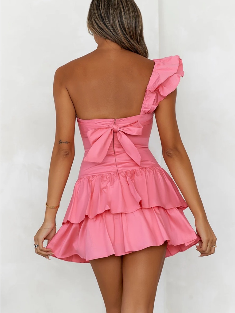 Hello Molly Pink Ruffle Mini Dress - Picture 4 of 7